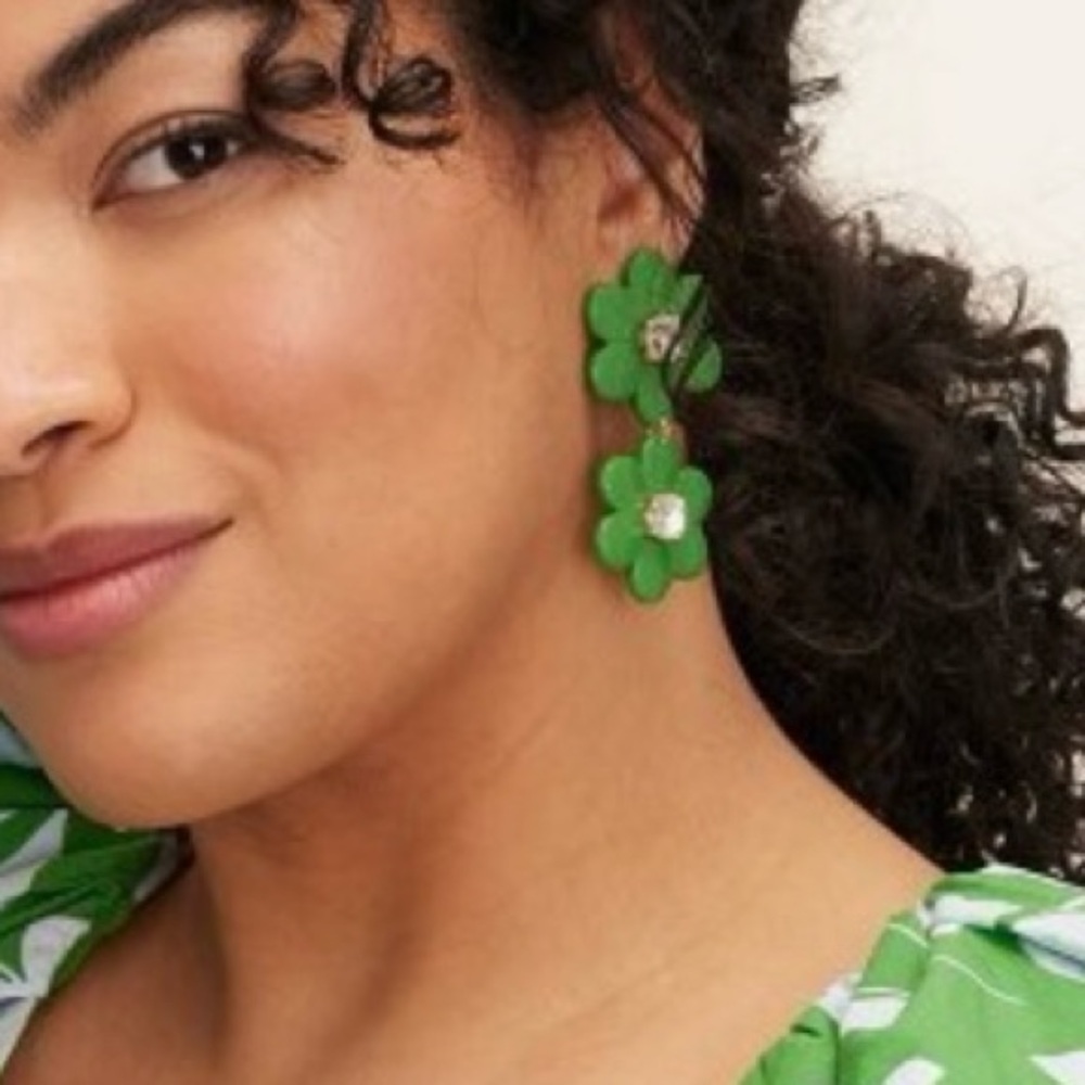 Kate Spade New York x Target Floral Linear Earrings - Green - Picture 5 of 5